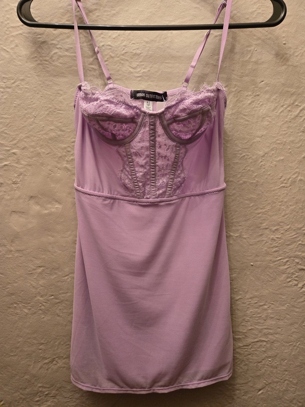 NWT Urban Outfitters Lavender Lace Bustier Mini Dress XS Fairycore - Picture 2 of 13